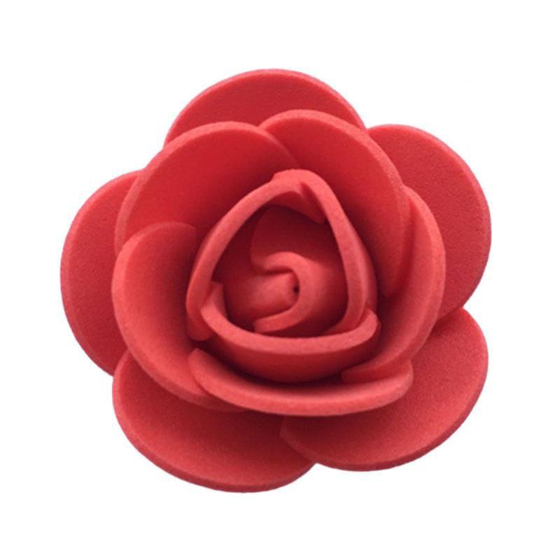 100Pcs 3.5cm Artificial Flower Foam PE Rose Heads DIY Valentine's Day Roses Wedding Candy Box Decoration