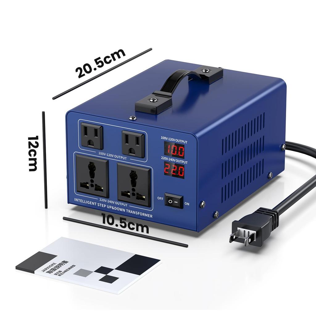 JARXIOKE 2000W 100V To 220V Converts To for Using Overseas Electrical Appliances In Voltage for Overseas Travel Transformer, Step-Up/Step-Down