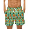 Herren Strandshorts 3D-Druck Cartoon Ananas Grafikshorts Badehose Sommer Neu Schnelltrocknend Urlaub Harajuku Hawaiianische Shorts