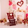 Valentinstag Rot Plaid Kissenbezug Leinen Liebe Print Home Dekorative Kissenbezug
