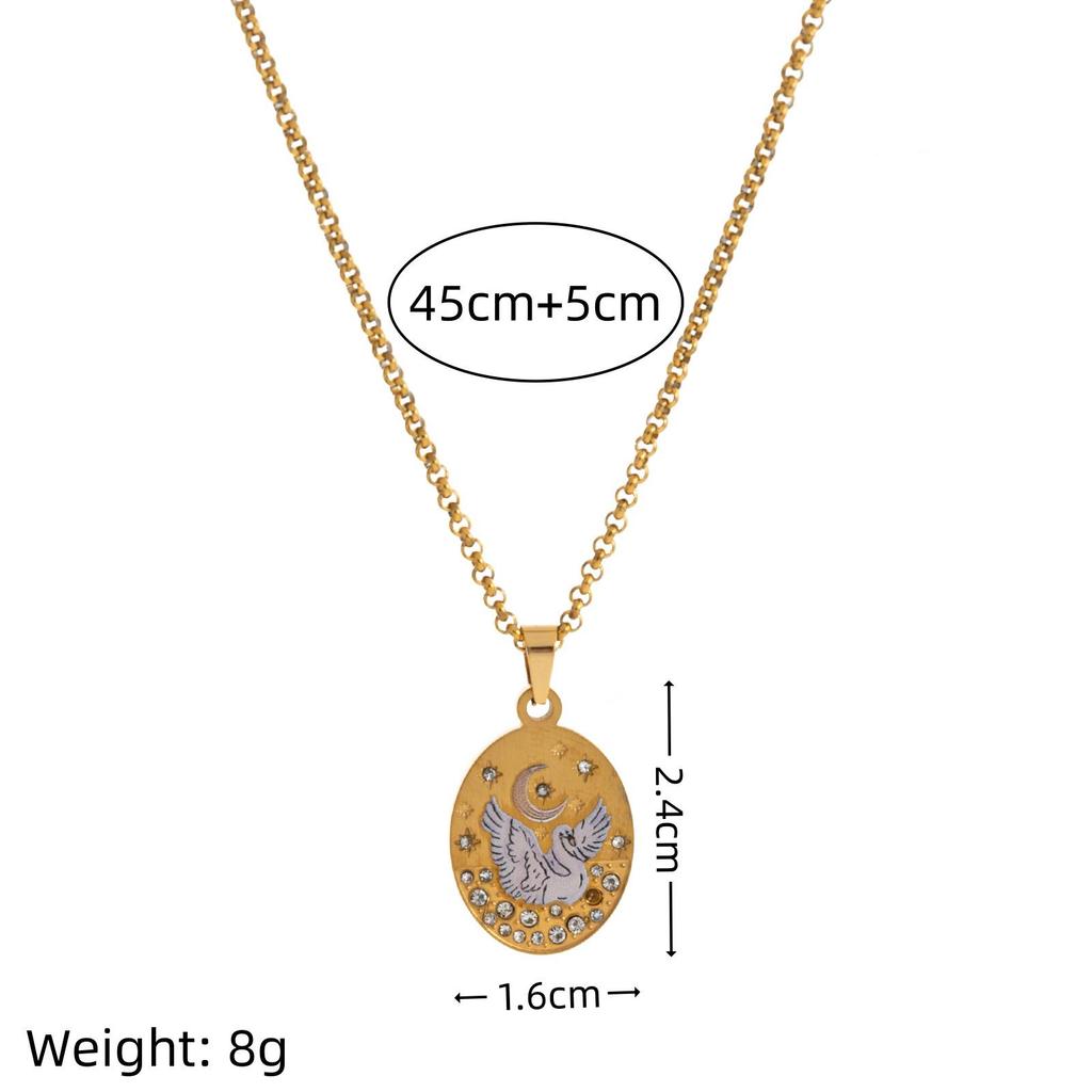 Titanium Steel Necklace: Butterfly, Snake, Dragonfly, Malachite, Rhinestone, Oval Design - Fashionable and Light Luxury Clavicle Chain