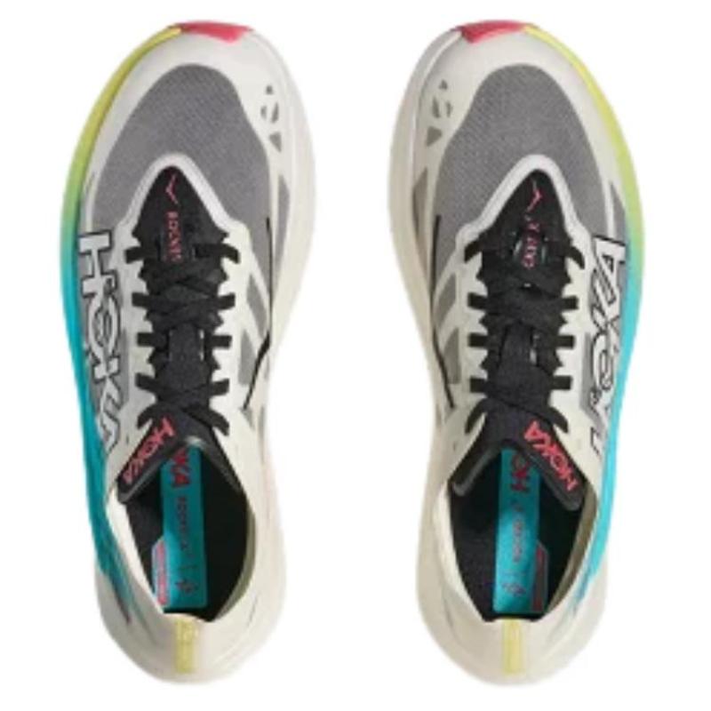 HOKA One One ROCKET X 2 Rutschfest Verschleißfest Niedrig geschnitten Freizeit Laufschuhe Unisex Weiß Grau Sneaker 1127927-YZC