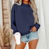Dame Vintertopper Dame Langermet Genser Casual Løstsittende Pullover Fleece Topper