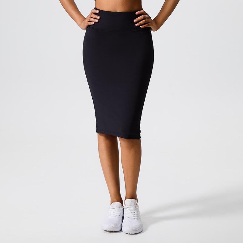 

Европейско-американский спортивный повседневный облегающий мини-юбочный костюм с высокой талией S чёрный