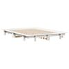 Vidaxl Bed Frame Without Mattress, White, 135X190 Cm, Solid Pine Wood