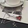 Red Heart Tassel Sweater Necklace - Hip Hop Design Jewelry