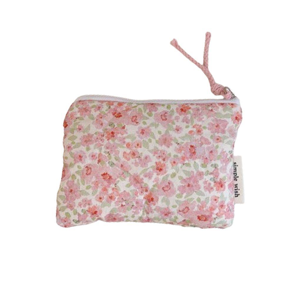 Makeup Bag Fragmented Flower Cosmetic Pouch Large Capacity Cotton Card Pouch Cute Sweet Coin Purse Girl