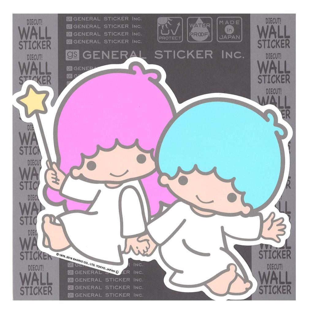 General Sticker Little Twin Stars Kiki & Lala [Home Decor Sticker] Die-Cut Sanrio Wall Sticker H13.3cm x W19.0cm