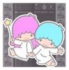 General Sticker Little Twin Stars Kiki & Lala [Home Decor Sticker] Die-Cut Sanrio Wall Sticker H13.3cm x W19.0cm