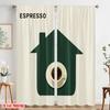 2pcs 2D Flat Printing Curtains Espresso Coffee Cup Home 100% Polyester Fabric Without Electricity Family Party for Indoor