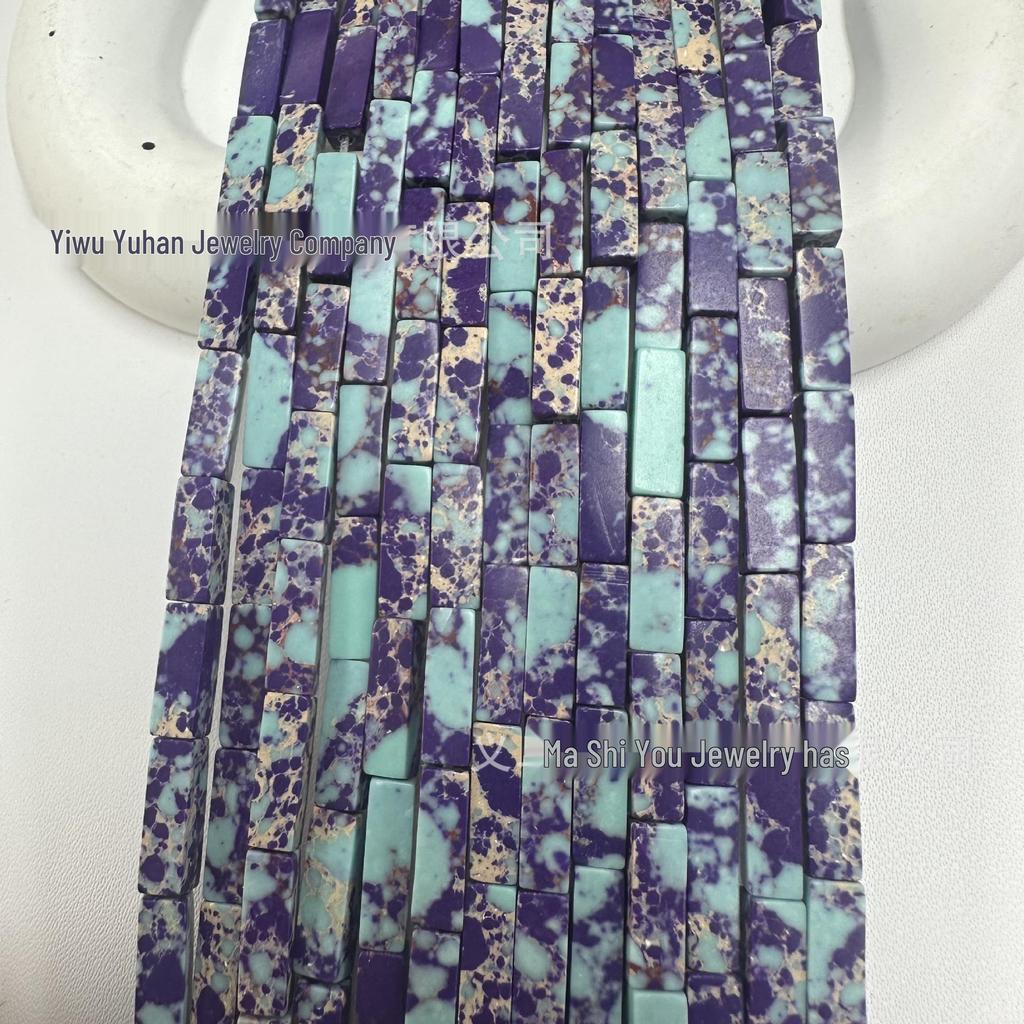 4x13mm Natural Stone Rectangle Bar Beads for DIY Jewelry and Bracelets