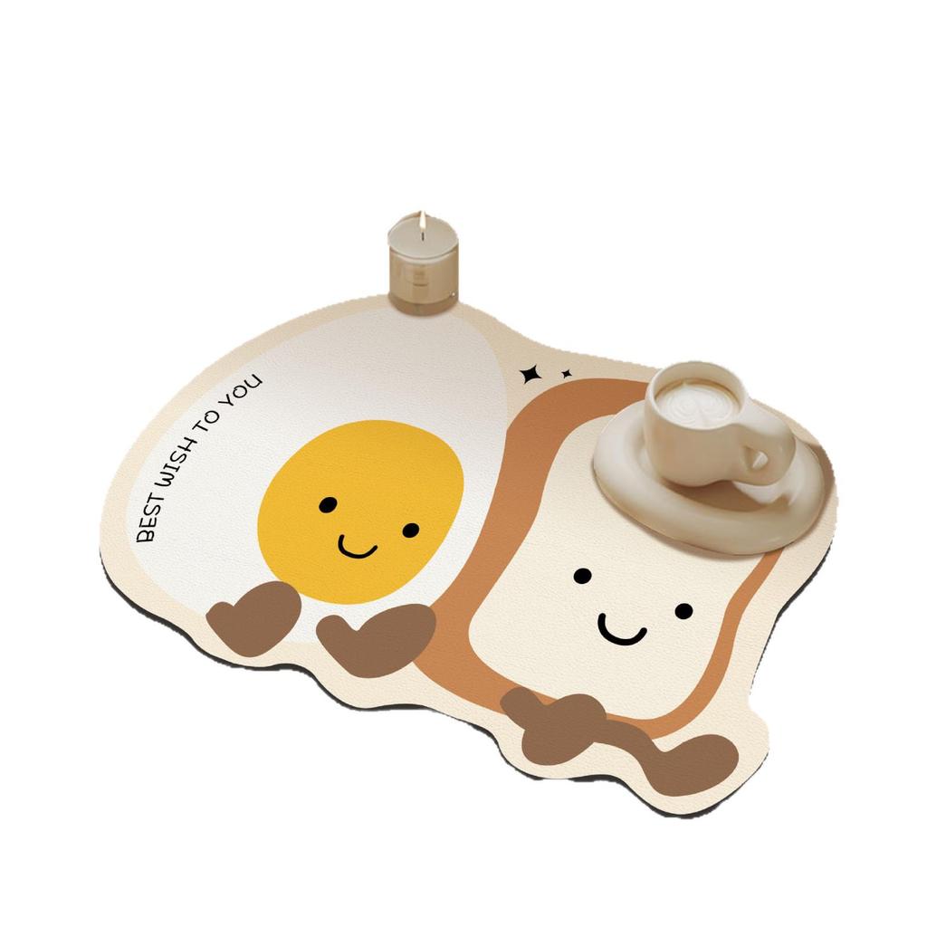 Cartoon Quick-Dry Diatom Draining Mat - Water Absorbent, Wear-Resistant, Anti-Slip Kitchen Counter Mat