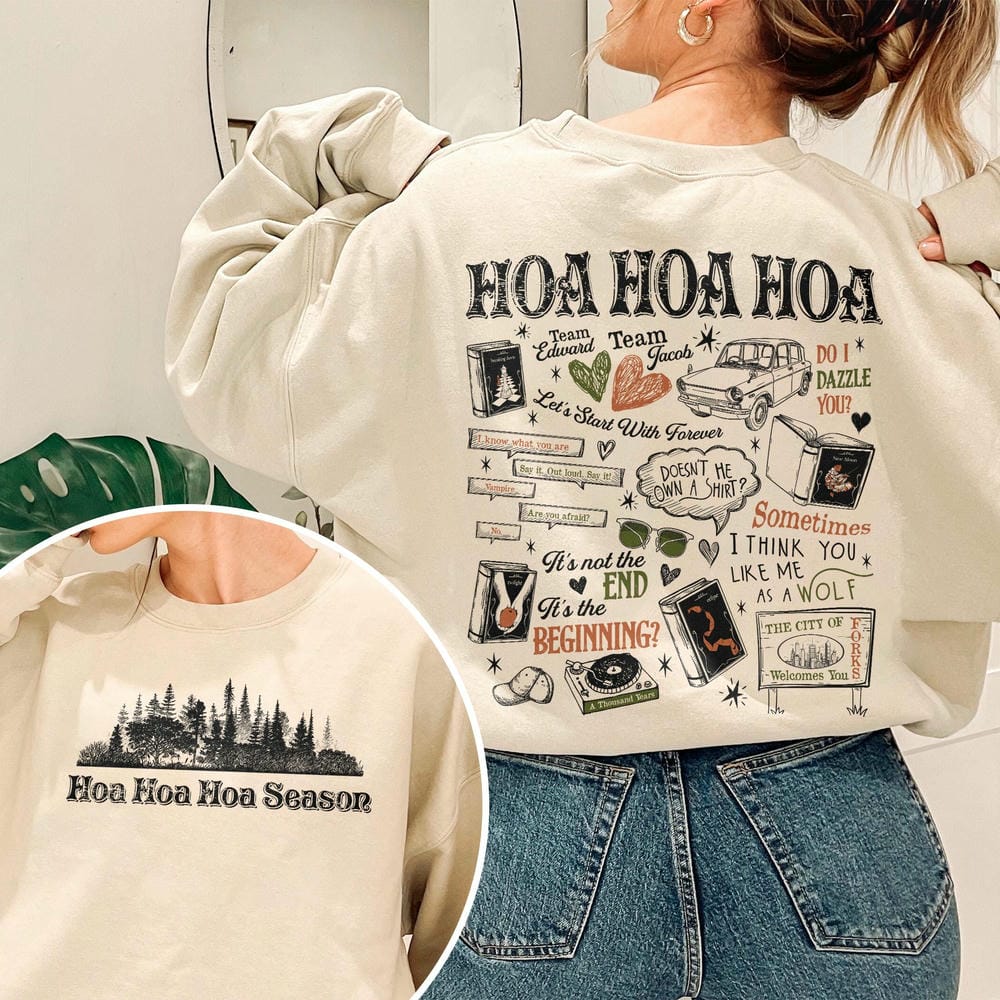 Hoa Hoa Hoa Shirt Sweatshirt Hoodie Forks Washington Cozy Crewneck Sweatshirt Long Sleeve Fleece Sweatshirt Y2K Streetwear S
