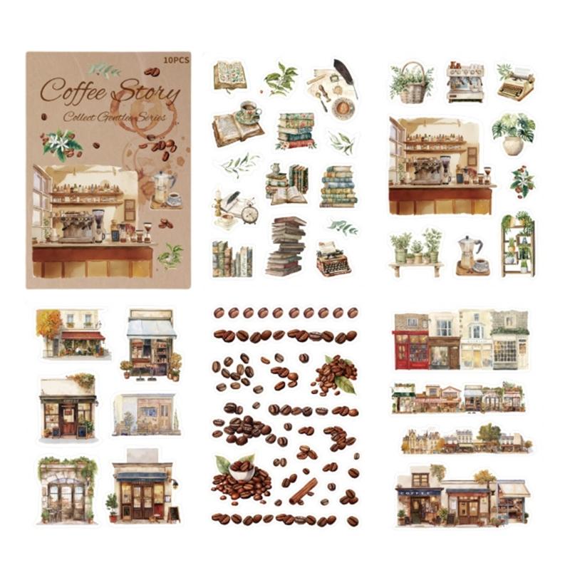 Retro Scrapbooking Sticker Cartoon Sticker Book Adhesive Sticker Photocard Sticker Book for Journal Decoration