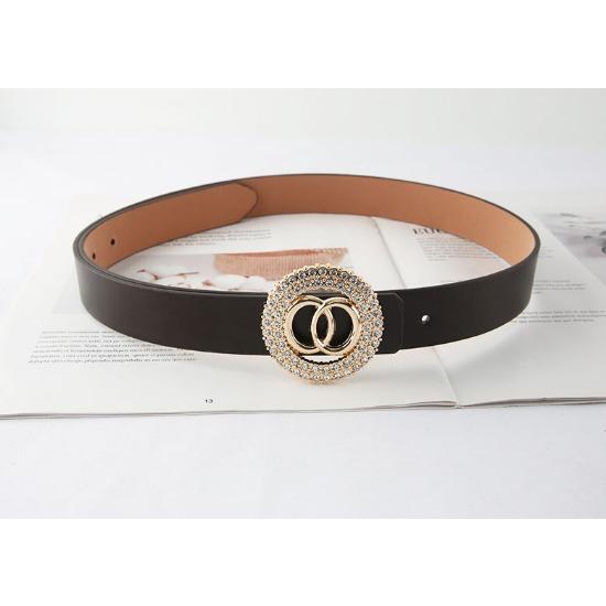 

Женские джинсы с гладкой пряжкой с двойным кольцом, простой ремень, шикарное персонализированное украшение темно-коричневого