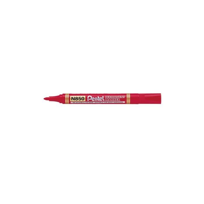Marqueur permanent - Pentel N850 - Rouge - Encre à base d'alcool - 2 mm - 12 pièces