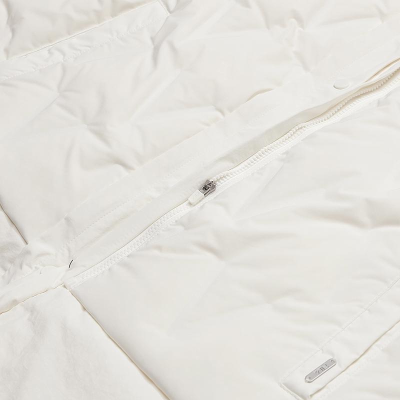 Fila White Minimalist Literary Warm Comfortable Woven Two-Piece Down Jacket Women Outerwear F11W543903FWT