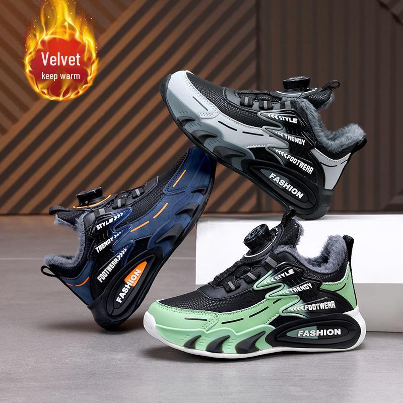 2026 Winter Warm Boys' Waterproof Cotton Shoes with Soft Sole - Lightweight, Casual, and Comfortable for Students