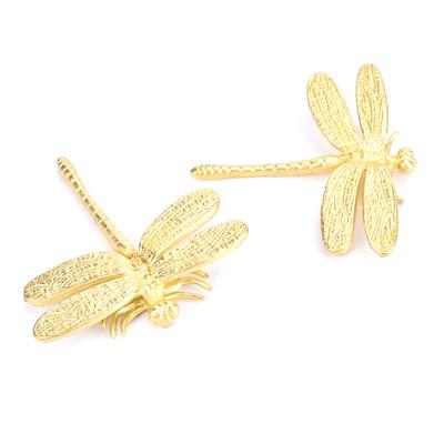 Pirinç Yusufçuk Kolu Basit İskandinav Dolap Altın Saf Bakır Çekmece Kapı Kolu