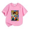 Kids Boys Girls Crew Neck Short Sleeve 100% Cotton T-Shirt, Cool Cartoon Comic Jumping Boy Print Casual Soft Tees for Children Daily Playwear