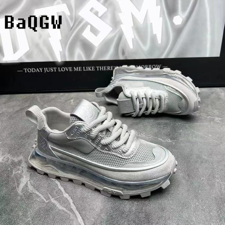 Sneakers Casual Mens Designer Retro Running Shoes Fashion Microfiber Leather Fabric Breathable Increased Internal Platform Shoes