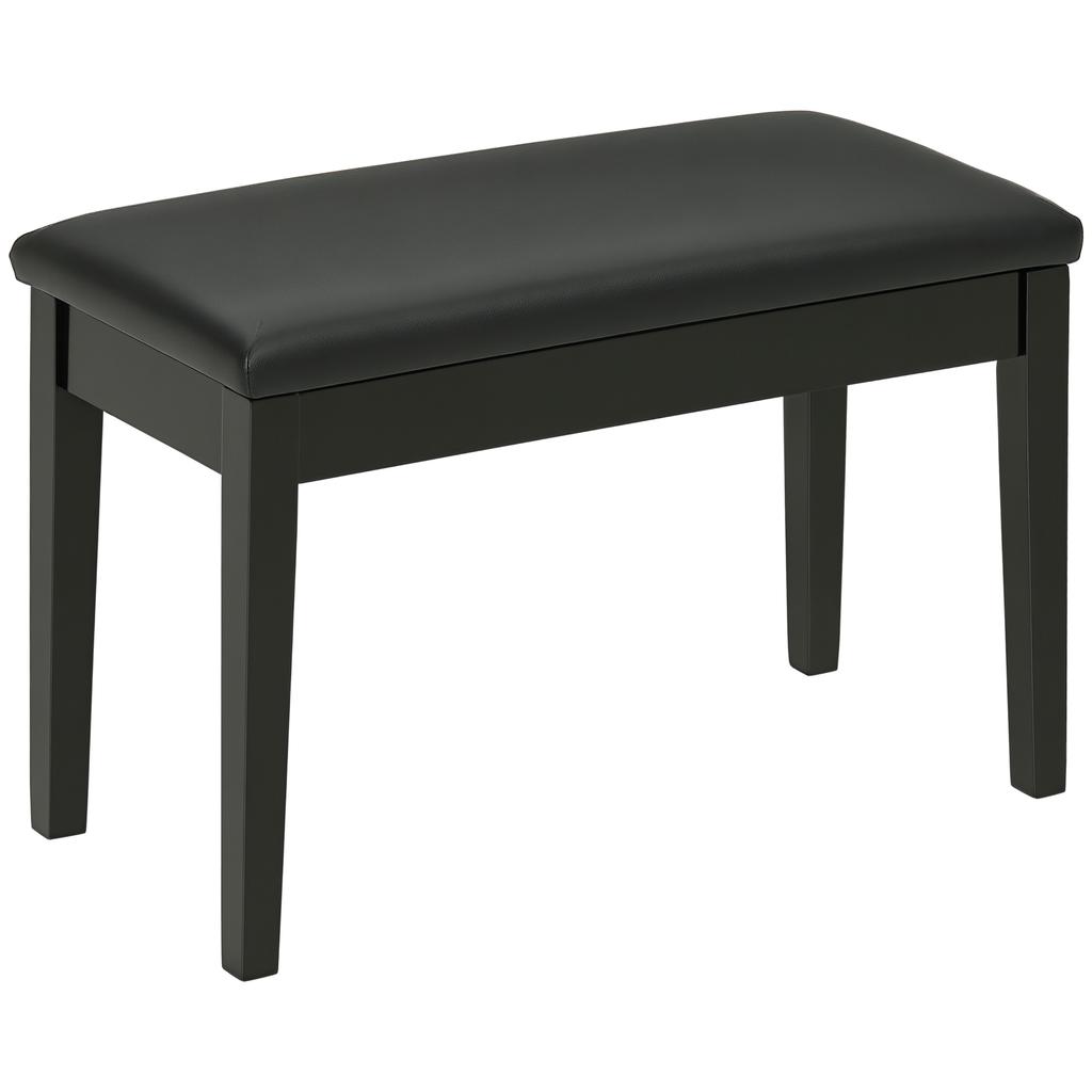 Piano Bench, Piano Bench for 1 Person, Padded, Wooden Legs, Black