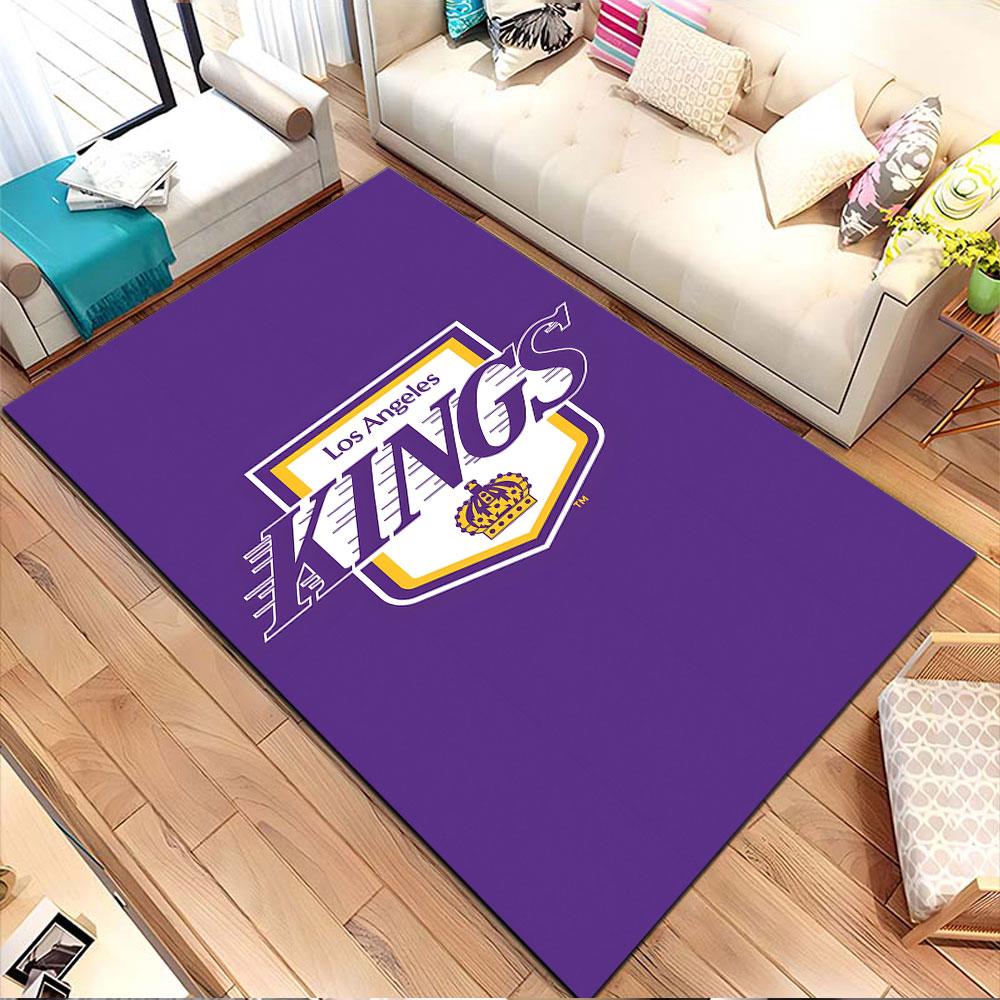 Los Angeles Kings Purple Logo Design Patterned Carpet, Non Slip Mat Suitable for Living Room and Bedroom Sofas