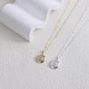 Japanese and Korean wind, star and moon diamond pendant, clavicle chain, light luxury, full diamond disc clavicle chain, personalized design necklace.