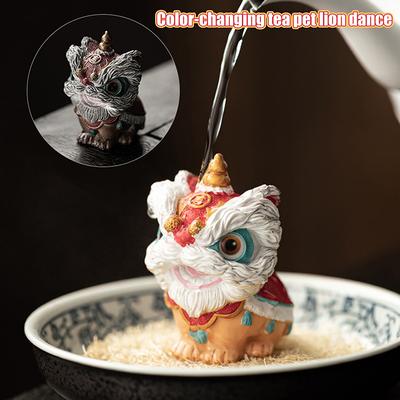 Color-changing Tea Pet, Lion Dance, Auspicious Tea Table Decoration, Lion Dance, New Chinese Style Home Tea Pet, Lucky Doll