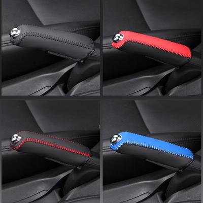 Leather Car Handbrake Cover Anti-Slip Hand Brake Protection Hand Brake Grips Cover Wear-resistant Hand Brake Sleeve Car