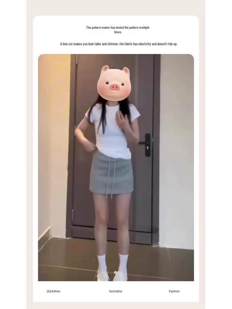 Plus Size High-Waisted Bodycon Sports Skirt for Women - Spring/Summer Anti-Exposure Skirt Pants