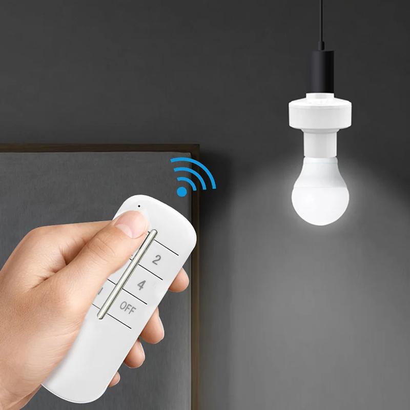 Wireless Remote Control Smart Timer Switch E27 Lamp Holder 220V House Multi Light Switch Bedroom Smart Timer ON/Off Switch E27