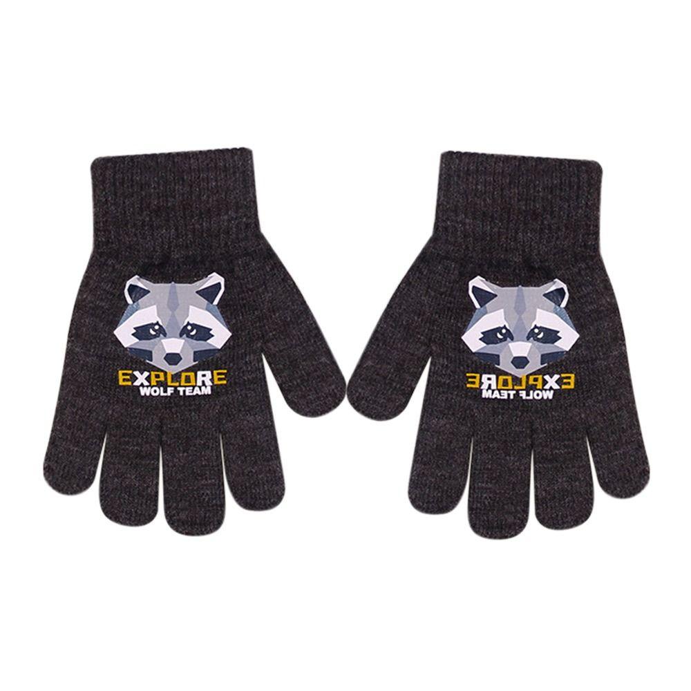 1Pair Coldproof Children's Gloves 7-9 Years Cartoon Gloves Unisex Hand Gloves  Children
