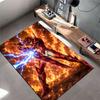 Fiery Warrior with Electric Sword suitable as a non-slip mat for the living room or bedroom sofa