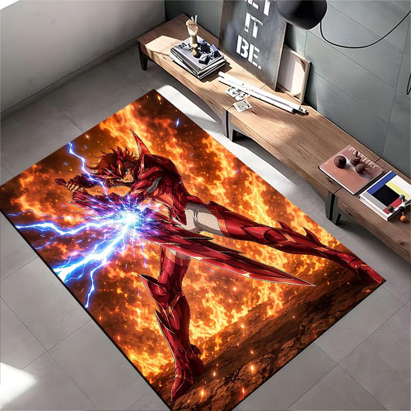Fiery Warrior with Electric Sword suitable as a non-slip mat for the living room or bedroom sofa