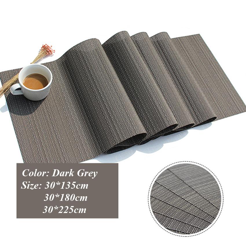 PVC Waterproof Table Runner Weave Non-slip Pad Placemat for Home Kitchen Dining Table Mat Party Decororation camino de mesa