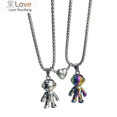 Collana Ciondolo Spaziale Coordinata per Coppie Collana Magnetica Astronauta Promessa Per Donne Uomini Lui Lei Gioielli d'Amicizia