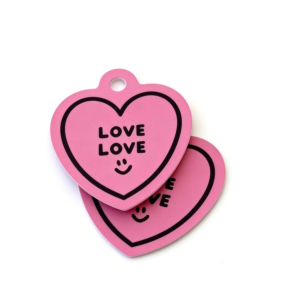

50pcs Heart Shaped Cards Valentine s Day Tags Hanging Decoration DIY Crafts Cake Decor Tag Pink Paper Gift Labels 5.8-5.4cm