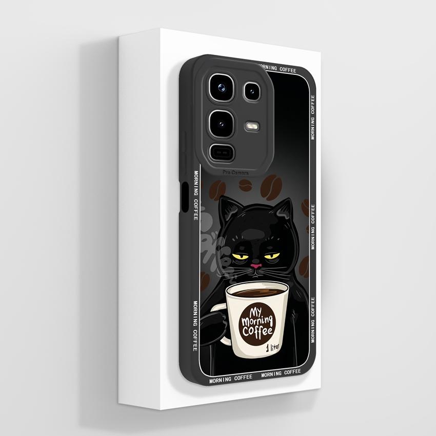 

Для Infinix Note 50x 50s 50 Pro Plus GT 10 30 Pro 5G Чехлы для телефонов Милые кошачьи узоры Защитная пленка Жидкий силикон Противоскользящая накладка Для Infinix Casing Infinix Note 50 Pro Plus