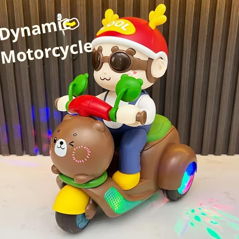 360° Rotating Lights Music Walking Trike Toy Car, Fun Stylish Gift for Halloween, ABS Material, Battery Not Included, Random Color