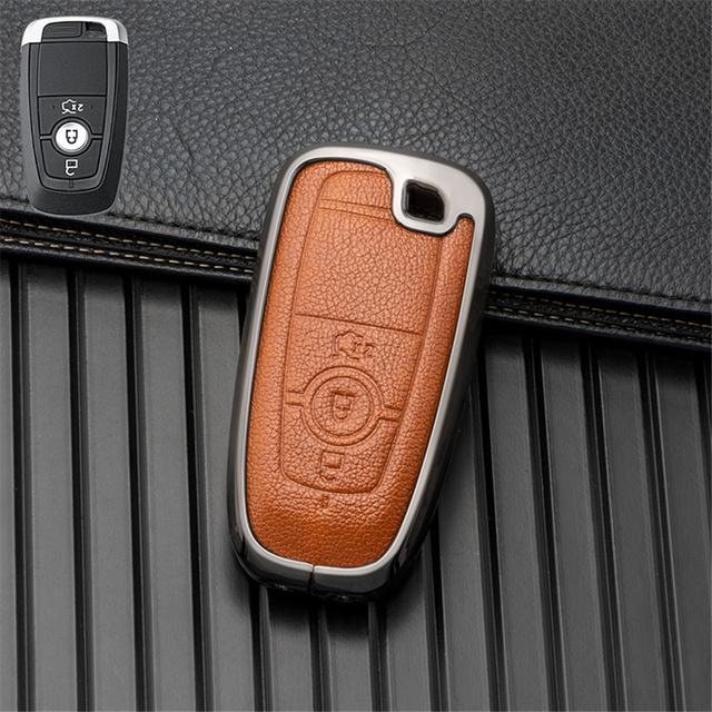 Bilnyckelfodral till Ford Fusion Mustang Explorer F150 Edge Mondeo Mk5 Focus Mk4 2019 2020 2021 Skal Tillbehör Nyckelring