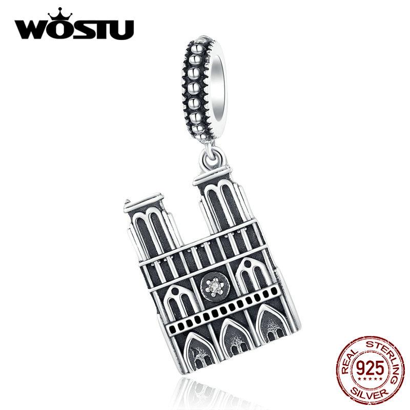 

WOSTU 100% стерлинговое серебро 925 пробы Нотр-Дам де Пари, подвеска, подходит для оригинального браслета, подвески HCC2528