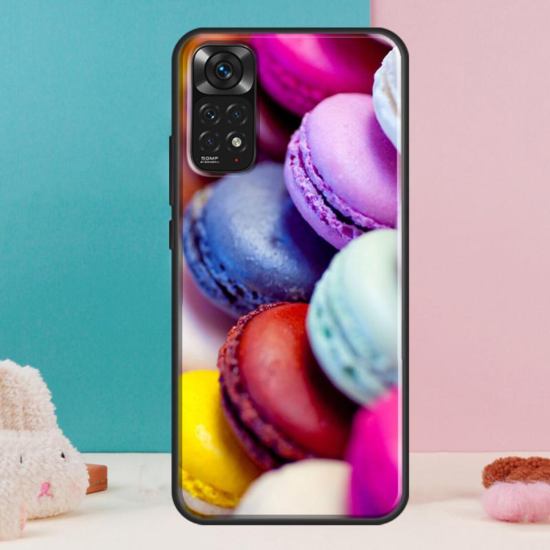 Macarons Cake Dessert Case For Xiaomi Redmi Note 14 12 11 9 10 13 Pro 9S 10S 11S 12S Redmi 13C 10C 12C 14C Cover