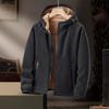 Autumn Winter Fashion Fleece Thick Warm Hooded Coat Men's Casual Loose Comfortable Jacket