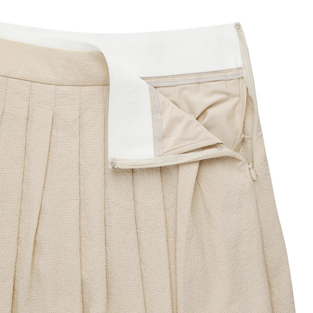 MALBON GOLF Summer Lightweight Pleated Skirt Beige (Woman)