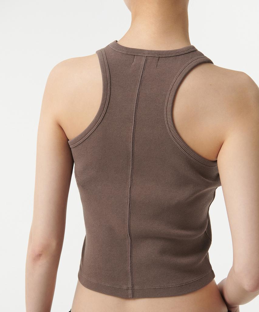MUSINSA STANDARD WOMAN Women'S Ribbed Pigment Racer Back Tank Top [Brown]