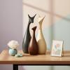 Home Decor Lucky Deer Family Matte Finish Ceramic Figures - (Set of 3, Matte Brown)