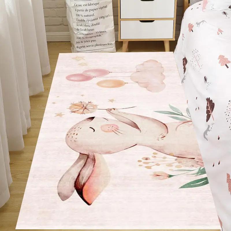 Rosa Teppich für Kinder Jungen Mädchen Cartoon Spiel Quadratische Teppiche Kindergarten Frühe Bildung Baby Krabbelmatte Heimdekor Teppich