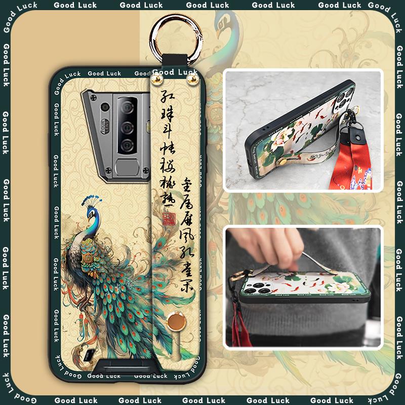 Phone Holder Anti-dust Phone Case For Blackview BV6900 Kickstand Ring Lanyard Durable Dirt-resistant Wristband Soft Case