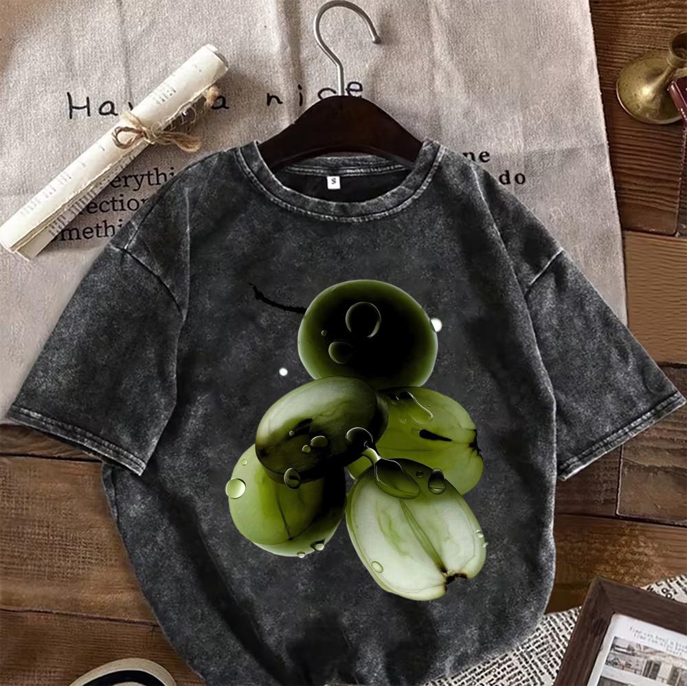 Summer Vibes Graphic Shortsleeved TShirt Oversized Washed Cotton Tee Tropical Vacation Print Casual Stylish Top for Women Men